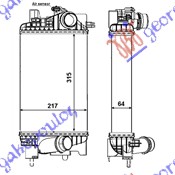 HLADNJAK INTERKULERA 1.4 16V TURBO (315x218x64 OPEL MERIVA 2010-2014 (S10)