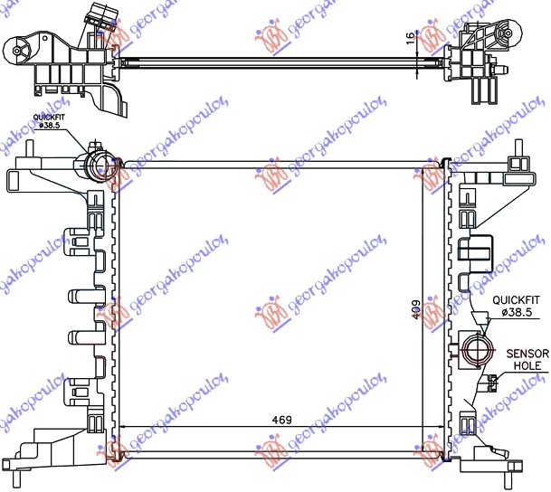 HLADNJAK MOTORA 1.4i/16V (A14XER) (47x42.8) OPEL MERIVA 2010-2014 (S10)