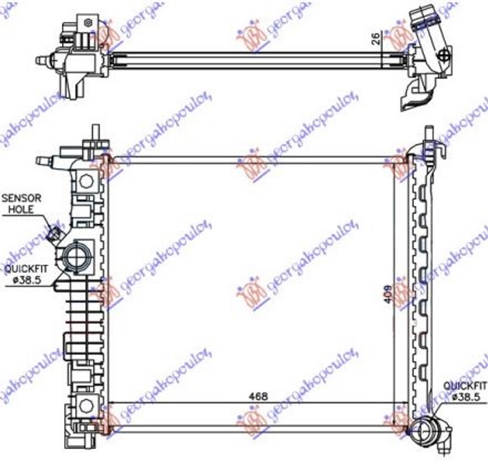 HLADNJAK MOTORA 1.3/1.7 CDTi (MAN) (47x42.8) OPEL MERIVA 2010-2014 (S10)