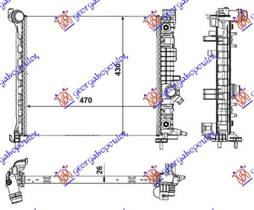 HLADNJAK MOTORA 1.7 CDTi (AUTO) (47x42.8) OPEL MERIVA 2010-2014 (S10)