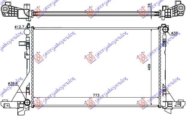 HLADNJAK MOTORA 2.3 CDTi (+/-AC) (775x487) (NRF) OPEL MOVANO 2009-2019 (X62)