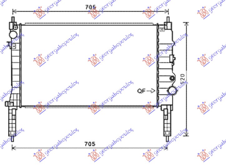 HLADNJAK MOTORA 1.4 16v TURBO BENZIN (MAN) (620x360x26) (NRF) OPEL MOKKA 2013-2016 (J13)