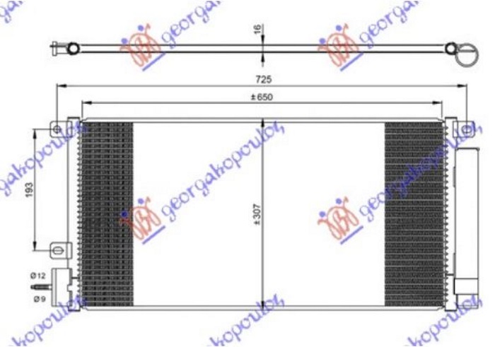 HLADNJAK KLIME 1.4i 16v TURBO BENZIN (650x310x16) (MARELLI) OPEL MOKKA 2013-2016 (J13)