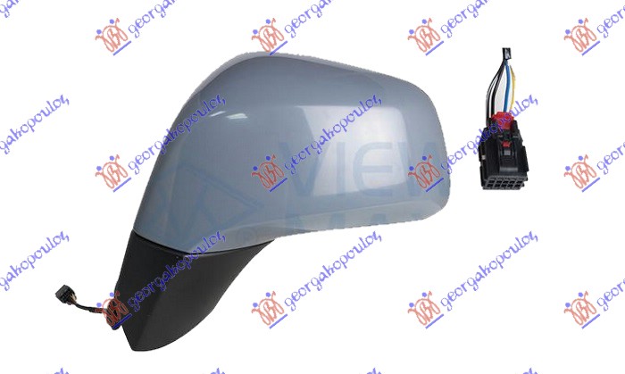 RETROVIZOR ELEKTRICNI SA GREJACEM PM (5 PIN) (CRNI NOSAC) (ASFERICNO STAKLO) OPEL MOKKA X 2016-2020 (J13)