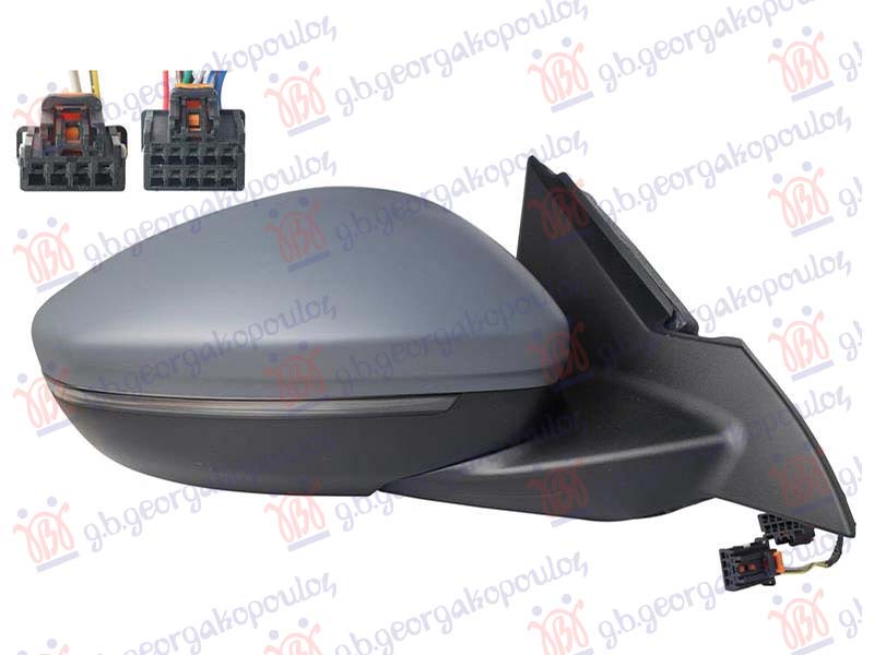 RETROVIZOR ELEKTRICNI SA GREJACEM (ELEKTRO-SKLOPIV) (MIGAVAC LED) (SVETLO) (MRTAV UGAO) (SENZOR) (10+4 PIN) OPEL MOKKA 2020-2024 (J13)