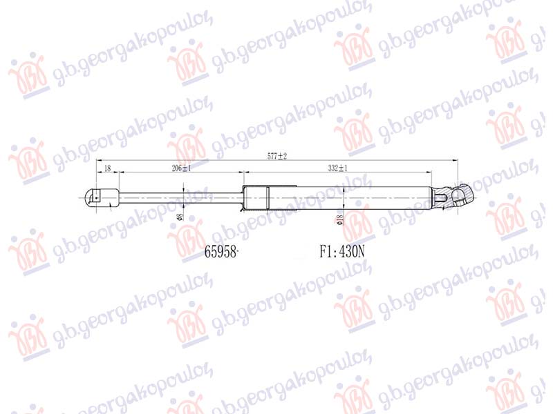 AMORTIZER GEPEK VRATA (577L-430N) OPEL MOKKA 2020-2024 (J13)