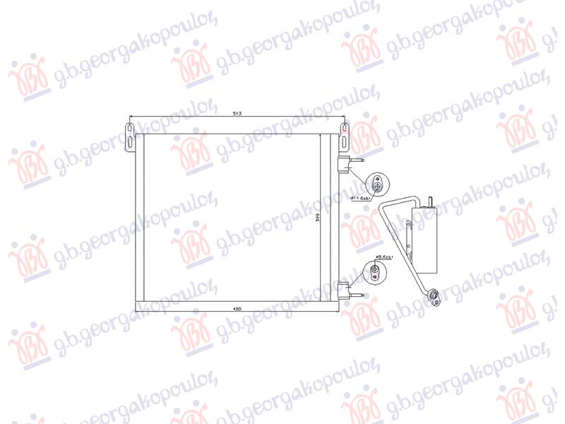 HLADNJAK KLIME 2.8 BENZIN - 1.9/3.0 DIZEL (483x390) OPEL SIGNUM 2006-2009 (Z03)
