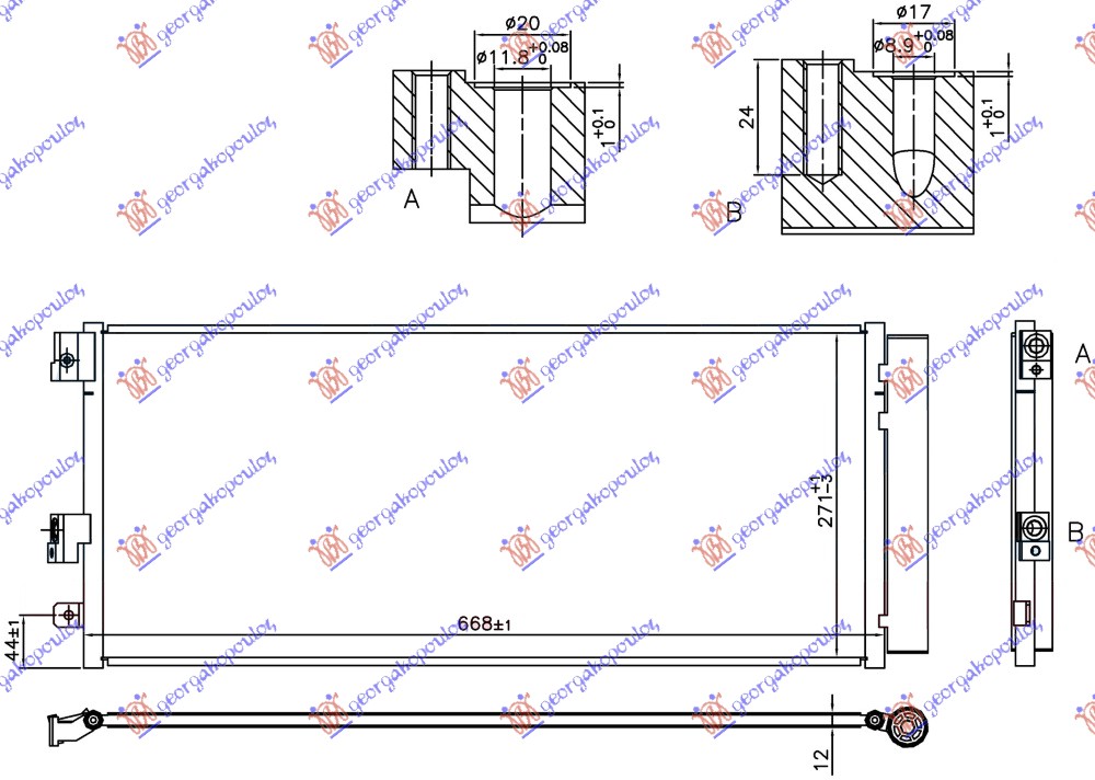 HLADNJAK KLIME 1.0-1.4 TURBO BENZIN (637x280x12) OPEL ADAM 2012- (M13)
