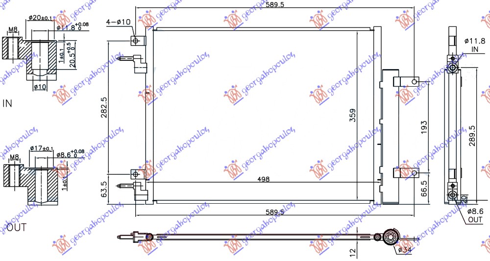 HLADNJAK KLIME ZA SVE MODELE (460x360x12) OPEL KARL 2015- (C16)