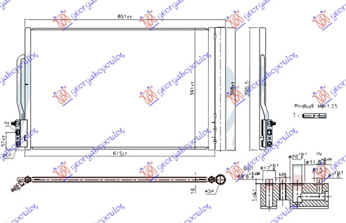 HLADNJAK KLIME 1.1 BENZIN/DIZEL (570x380x16) OPEL INSIGNIA 2017- (Z18)