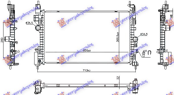 HLADNJAK MOTORA 1.4 BENZIN (MANUELNI/AUTOMATSKI) (620x365) (NRF) OPEL ADAM 2012- (M13)