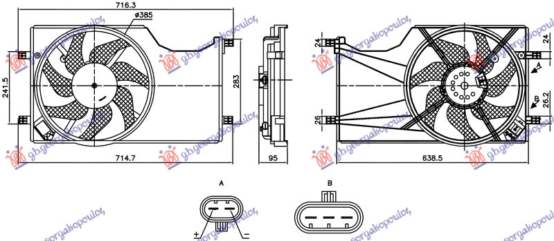 VENTILATOR KOMPLET 1.3 DIZEL - 1.0/1.4 BENZIN OPEL CORSA E 2015-2019 (X15)