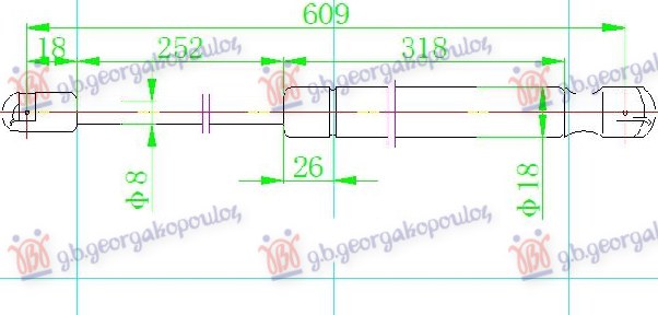 AMORTIZER GEPEK VRATA 5 VRATA (610L-275N) OPEL CORSA E 2015-2019 (X15)