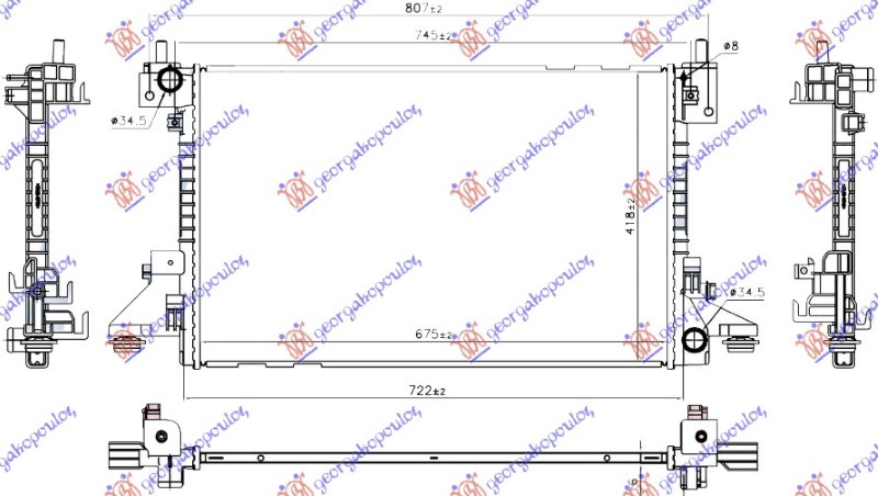 HLADNJAK MOTORA HIBRID (675x420x16) (NRF) OPEL AMPERA 2011- (R12)