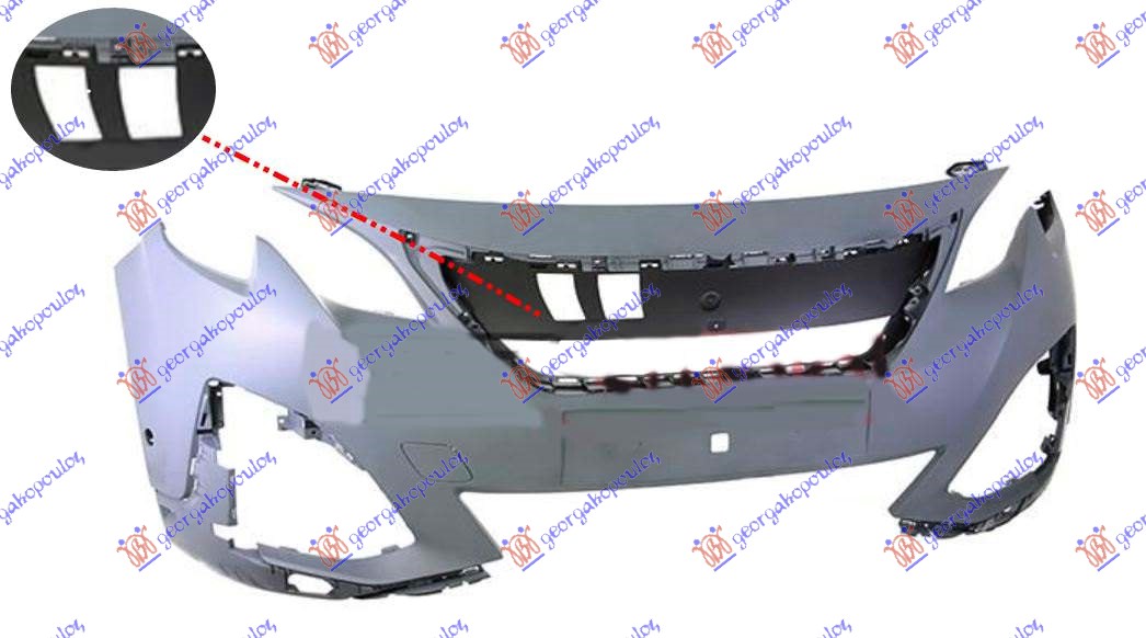 PREDNJI BRANIK PM (OTVORENA MASKA) (FAR CEO LED) (2 PDC SENZORI) PEUGEOT 5008 2016-2020 (MC/MR/MJ/M4)