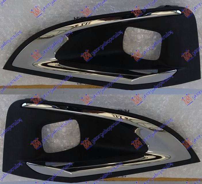 OKVIR MAGLENKE CRNI SA HROM LAJSNOM (CELA LED) (SET) PEUGEOT 5008 2016-2020 (MC/MR/MJ/M4)