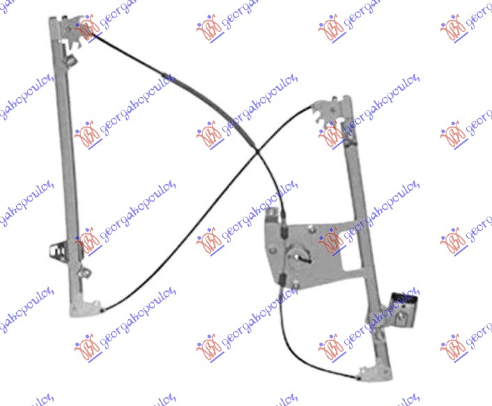 PODIZAC PREDNJEG PROZORA ELEKTRICNI (BEZ MOTORA) 3 VRATA PEUGEOT 208 I 2012-2015 (CA/CC)