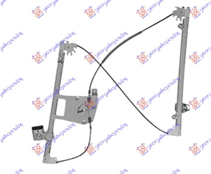 PODIZAC PREDNJEG PROZORA ELEKTRICNI (BEZ MOTORA) 3 VRATA PEUGEOT 208 I 2012-2015 (CA/CC)