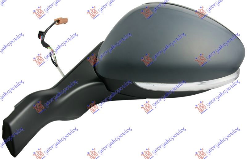 RETROVIZOR ELEKTRICNI SA GREJACEM PM (MIGAVAC) (7 PIN) (A KVALITET) (KONVEKSNO STAKLO) PEUGEOT 2008 I 2013-2016 (CU)