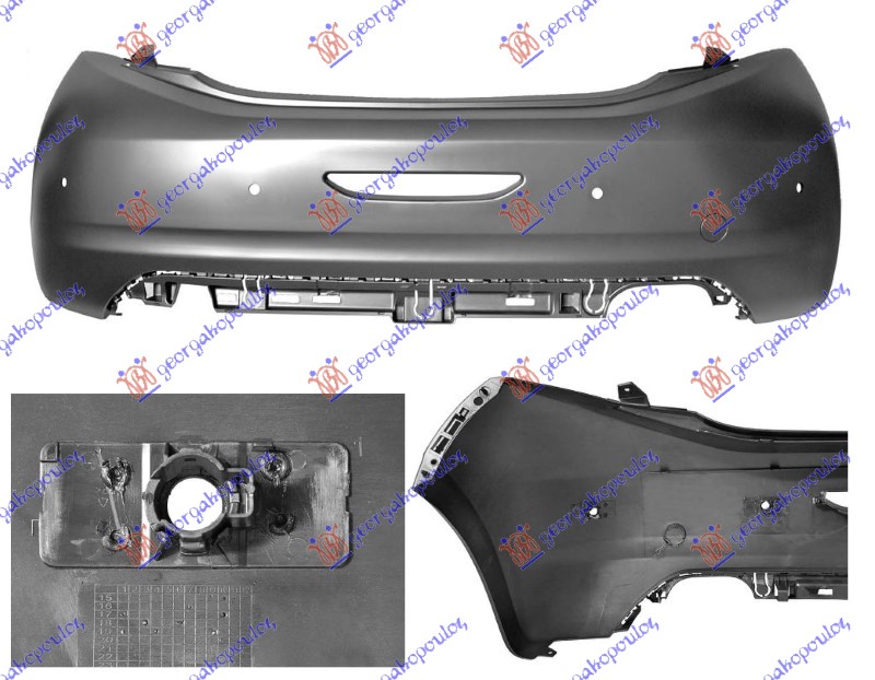 ZADNJI BRANIK PM (4 PDC SENZORA) (A KVALITET) PEUGEOT 208 I 2012-2015 (CA/CC)