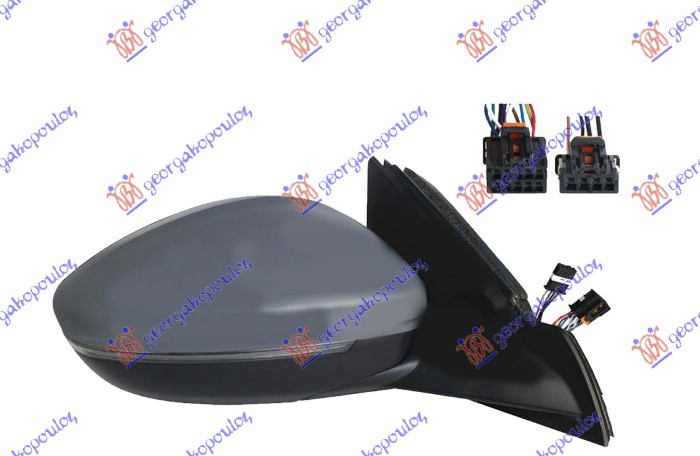 RETROVIZOR ELEK. SA GREJ. PM (ELEK-SKLOPIV) (MIG LED) (SVETLO) (SENZOR) (MRTAV UGAO) (10OTV/10PIN + 4OTV/4PIN) (A KVAL) OPEL CORSA F 2023- (P2J0)