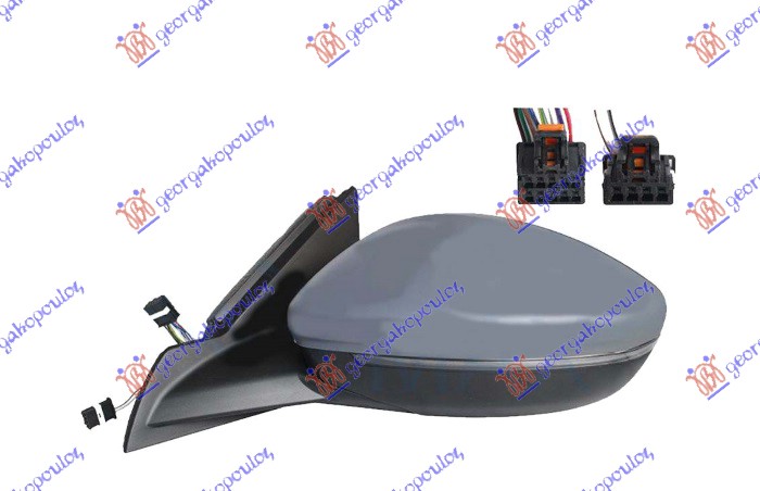 RETROVIZOR ELEK. SA GREJ. PM (ELEKTRO-SKLOPIV) (MIGAVAC LED) (SVETLO) (MRTAV UGAO) (10OTV/10PIN + 4OTV/2PIN) (A KVAL) OPEL CORSA F 2023- (P2J0)
