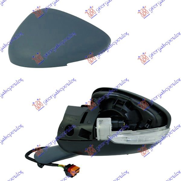 RETROVIZOR ELEKTRICNI SA GREJACEM PM (MIGAVAC) (10 RUPA/6 PIN) (A KVALITET) (KONVEKSNO STAKLO) PEUGEOT 508 I 2011-2015 (8D)