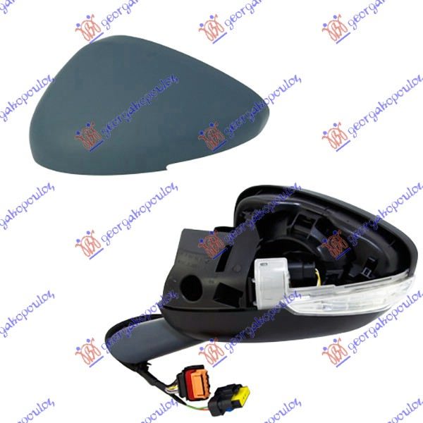 RETROVIZOR ELEKTRICNI SA GREJACEM PM PEUGEOT 508 I 2015-2018 (ELEKTRO-SKLOPIV) (MIGAVAC) (SVETLO) (10+6 PIN) (KONVEKSNO STAKLO) (8D)