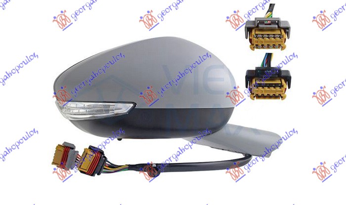 RETROVIZOR EL. SA GREJ. PM (EL-SKLOPIV) (MIG LED) (SVETLO) (SENZOR) (10 OTV/10 PIN+10 OTV/2 PIN) (A KV) (KONVEK. STAKLO) PEUGEOT 508 I 2015-2018 (8D)