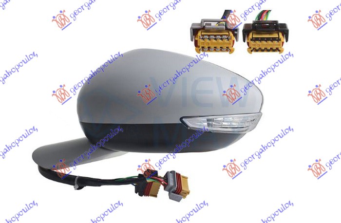 RETROVIZOR EL. SA GREJ. PM (EL-SKLOPIV) (MIG LED) (SVETLO) (MRTAV UGAO) (10 OTV/8 PIN+10 OTV/4 PIN) (A KV)(KONVEK. STAK) PEUGEOT 508 I 2015-2018 (8D)