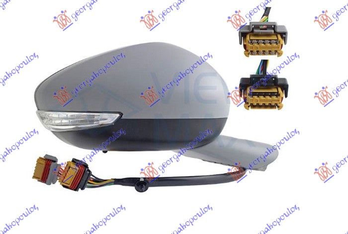 RETROVIZOR EL. SA GREJ. PM (ELEK-SKLOPIV) (MIG LED) (SVETLO) (MRTAV UGAO) (SENZOR) (10 OTV/10 PIN+10 OTV/8 PIN) (A KV) PEUGEOT 508 I 2015-2018 (8D)