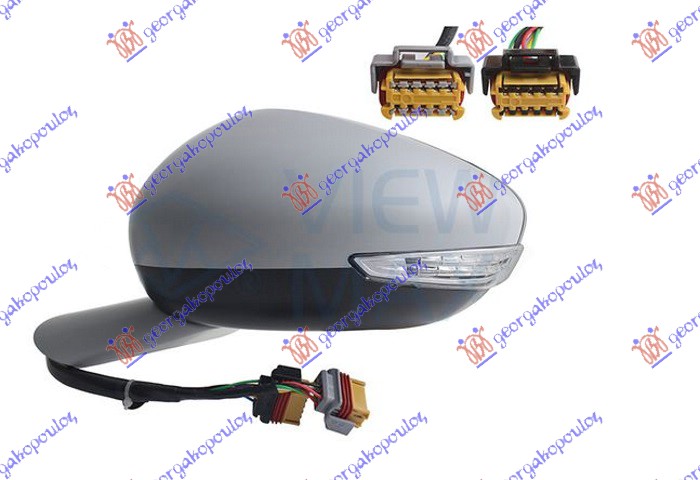 RETROVIZOR ELEKTRICNI SA GREJ. PM PEUGEOT 508 I 2015-2018 (ELEK-SKLOPIV) (MEMORIJA) (MIGAVAC LED) (SVETLO) (MRTAV UGAO) (10OTV/8PIN+10OTV/8PIN) (8D)