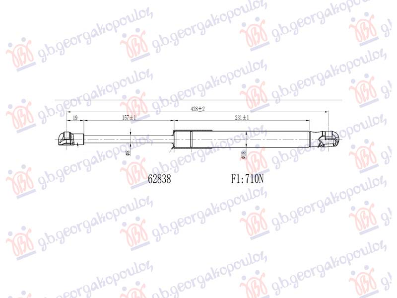 AMORTIZER GEPEK VRATA (429L-710N) PEUGEOT 508 II 2018-2023 (FB/FH/F3/FC/FJ/F4)