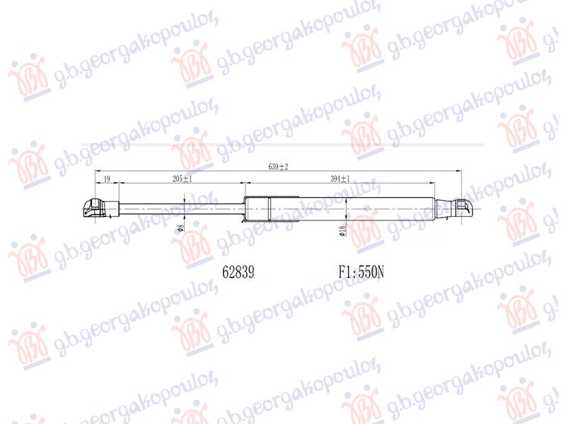 AMORTIZER GEPEK VRATA KARAVAN (639L-550N) PEUGEOT 508 II 2018-2023 (FB/FH/F3/FC/FJ/F4)