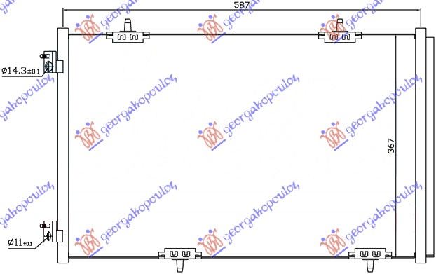 HLADNJAK KLIME 1.2/1.6 Vti 1.6 HDi (587x367x12) CITROEN C-ELYSEE 2013-2016 (DD)