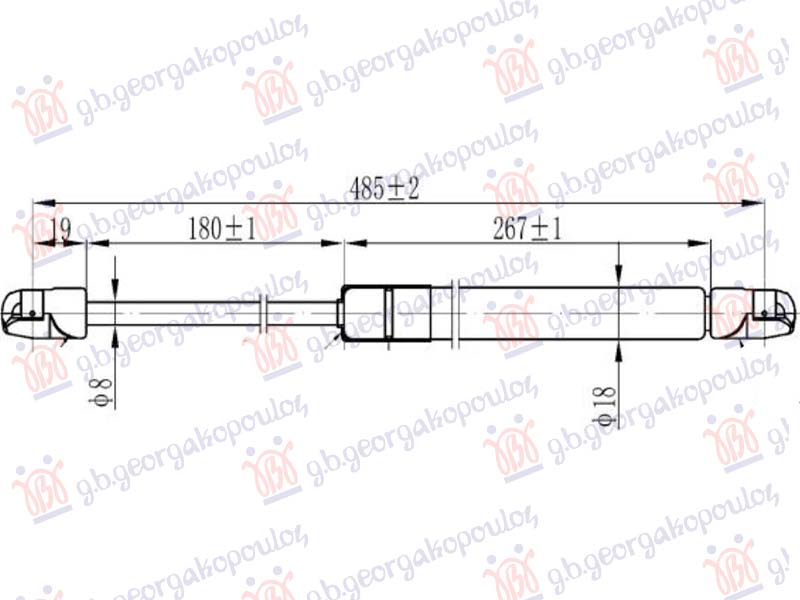 AMORTIZER GEPEK VRATA (485L-685N) PEUGEOT 2008 II 2019-2023 (CU)