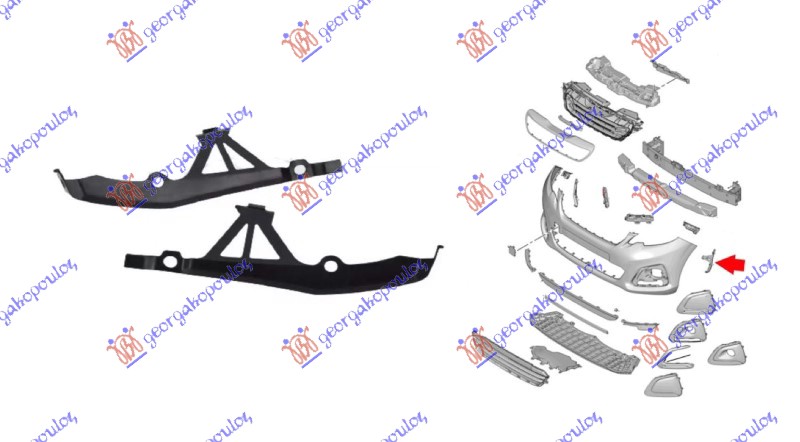 NOSAC PREDNJEG BRANIKA BOCNI PLASTICNI (SET) PEUGEOT 108 2014-
