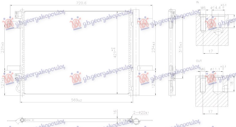 HLADNJAK KLIME 1.2/1.6 BENZIN - 1.5 DIZEL (567x421x16) OPEL COMBO 2018-2024 (X12)