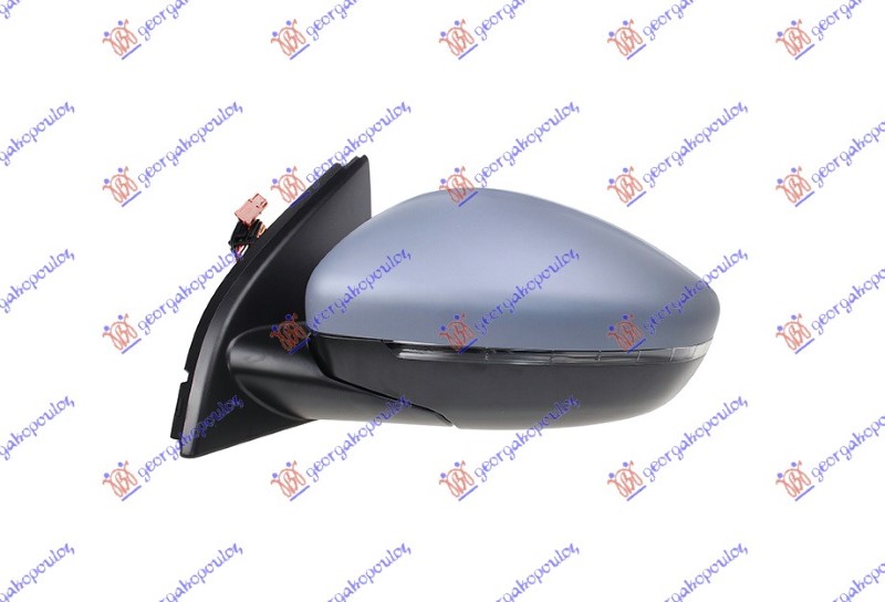 RETROVIZOR ELEKTRICNI SA GREJACEM PM (ELEKTRO-SKLOPIV) (MIGAVAC) (SVETLO) (KONVEKSNO STAKLO) PEUGEOT 308 II 2013-2017 (LB/LP/LW/LH/L3)