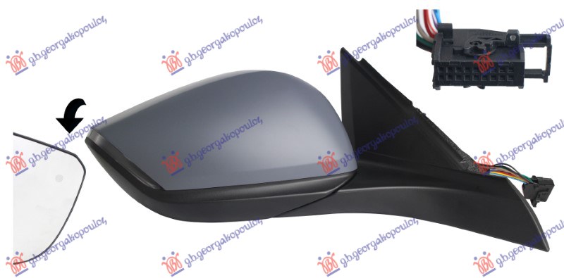 RETROVIZOR ELEKTRICNI SA GREJ. PM (ELEKTRO-SKLOPIV) (MIGAVAC LED) (SVETLO) (MRTAV UGAO) (SENZOR) (18OTV 12PIN) (A KVAL) OPEL ASTRA L 2021- (OV5)