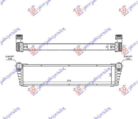 HLADNJAK MOTORA 2.9-S/3.2-S/3.4 BENZIN (61x12x4.2) CENTRALNI PORSCHE CAYMAN 2005-2010 (987C)