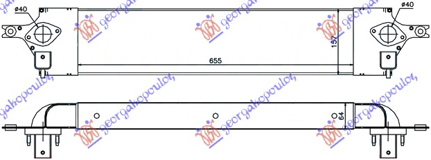 HLADNJAK INTERKULERA 2.0 DCi (655x157x64) 07- RENAULT KOLEOS 2008-2011 (HY)
