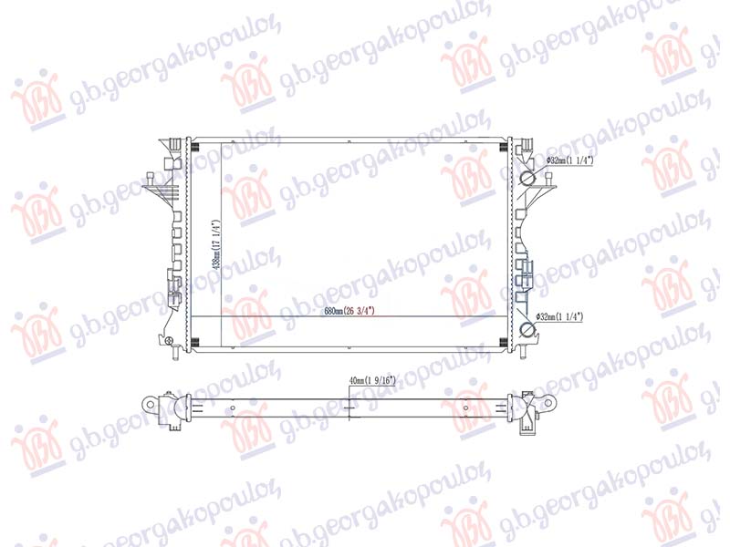 HLADNJAK MOTORA 2.2/3.0 DIZEL (MAN/AUTO) (680x438) RENAULT VELSATIS 2003-2009 (BJ0)