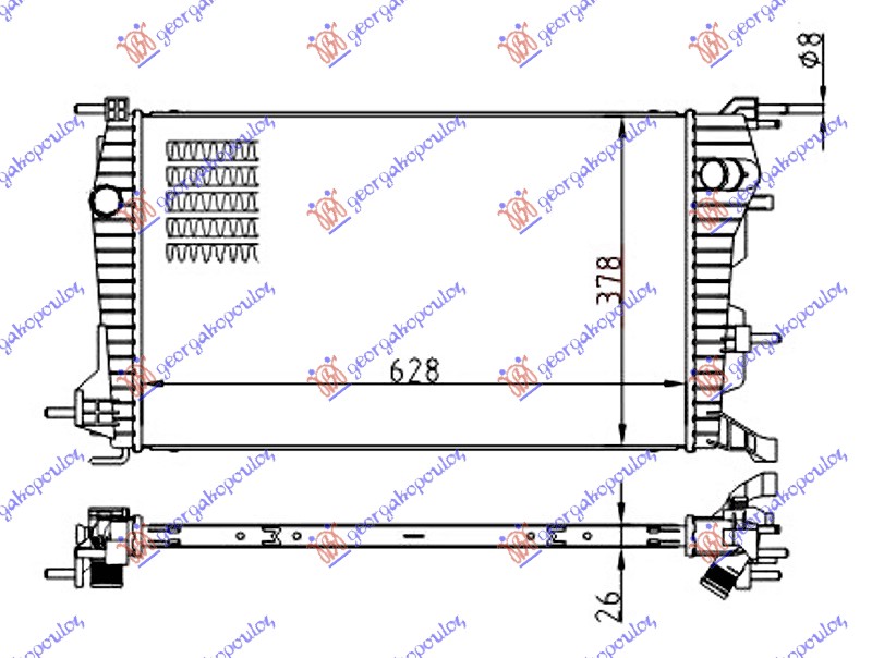 HLADNJAK MOTORA 1.5 dCi (MAN) DIZEL (630x380) RENAULT FLUENCE 2010-2013 (L3)