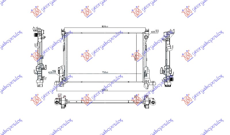 HLADNJAK MOTORA 2.0 (MAN) (750x481x26) (NRF) RENAULT TRAFIC 2019-2021 (EG)