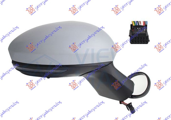 RETROVIZOR ELEKTRICNI SA GREJACEM PM (MIGAVAC) (SENZOR) (9 PIN) (A KVALITET) (KONVEKSNO STAKLO) RENAULT CLIO V 2019-2023 (B7)