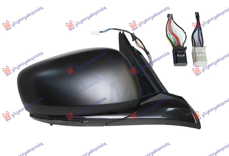RETROVIZOR EL. SA GREJ. PM (ELEKTRO-SKLOPIV) (MIG) (SVETLO) (MRTAV UGAO) (SENZOR) (15 PIN) (A KVAL) (ASFERICNO STAKLO) RENAULT SCENIC/GRAND SCENIC 2016-2024 (R9)