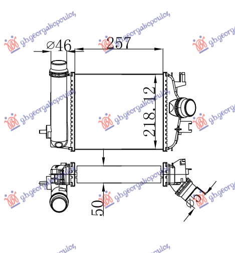 HLADNJAK MOTORA 1.3 TCE DIZEL RENAULT CLIO V 2023-2026 (257x218) (B7)