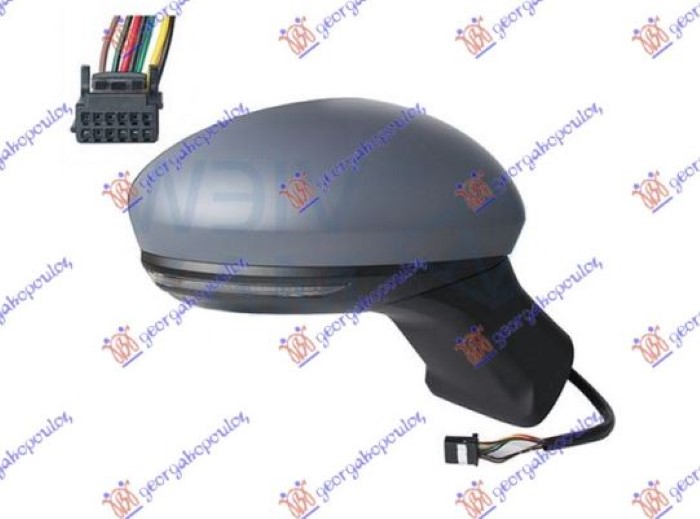 RETROVIZOR ELEKTRICNI SA GREJACEM PM (MIGAVAC) (SENZOR) (9 PIN) (ASFERICNO STAKLO) RENAULT CAPTUR II 2020-2024 (HF)