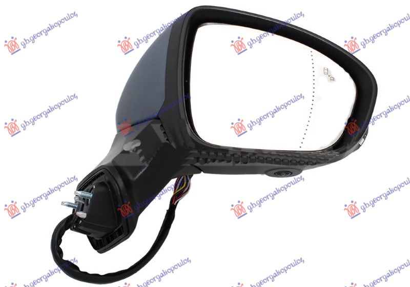 RETROVIZOR ELEKTRICNI SA GREJACEM PM (ELEKTRO-SKLOPIV) (KAMERA) (MIGAVAC) (SENZOR) (MRTAV UGAO) (16 PIN) (ASFERICNO STAK RENAULT CAPTUR II 2020-2024 (HF)